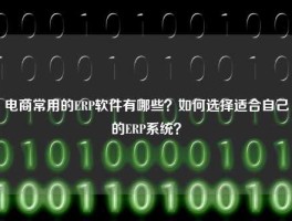 电商常用的ERP软件有哪些？如何选择适合自己的ERP系统？